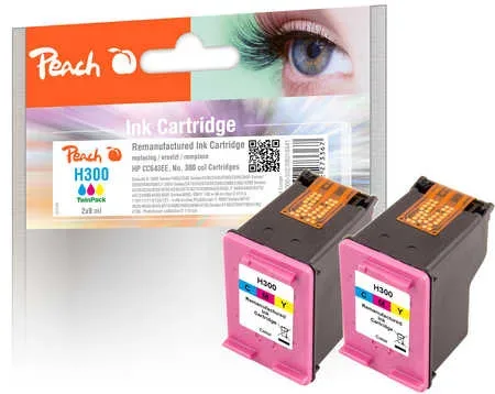 Peach HP 300 c 2 Druckköpfe 2*col ersetzt HP No. 300 c*2, CC643EE*2 für z.B. HP DeskJet D 1600, HP DeskJet D 1658, HP DeskJet D 1660, HP DeskJet D 1663