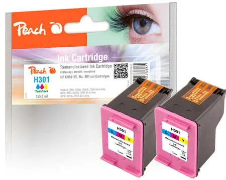 Peach HP 301 c 2 Druckköpfe 2*col ersetzt HP No. 301 c*2, CH562EE*2 für z.B. HP Envy 5530, HP DeskJet 1000, HP DeskJet 1010, HP DeskJet 1050