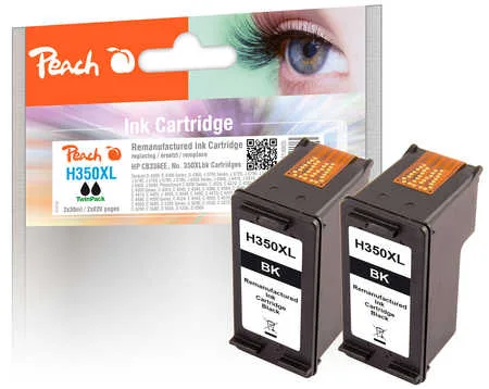 Peach HP 350 XL 2 Druckköpfe XL 2*bk ersetzt HP No. 350XL*2, CB336EE*2 für z.B. HP DeskJet D 4200, HP DeskJet D 4260, HP DeskJet D 4300