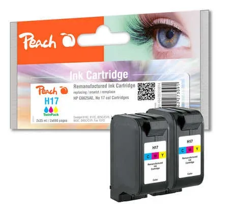 Peach HP 17 2 Druckköpfe 2*col ersetzt HP No. 17*2, C6625AE*2 für z.B. HP DeskJet 845 C, HP DeskJet 816 C, HP DeskJet 817 C, HP DeskJet 825 C