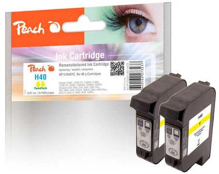 Peach HP 40 y 2 Druckköpfe 2*ye ersetzt Xerox, HP No. 40 y*2, 51640YE*2 für z.B. HP Color Copier 210, HP Color Copier 210 LX, HP Copyjet