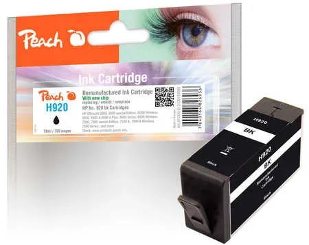 Peach HP 920 bk Druckerpatrone bk ersetzt HP No. 920 bk, CD971AE für z.B. HP OfficeJet 6500 A Plus, HP OfficeJet 6000, HP OfficeJet 6000 special Edition