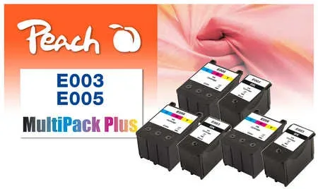Peach ET005 6 Druckerpatronen bk ersetzt Epson No. T005, No. T003, C13T00501110, C13T00301110 für z.B. Epson Stylus Color 900, Epson Stylus Color 980