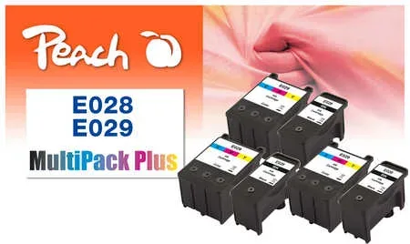 Peach E28 6 Druckerpatronen bk ersetzt Epson T028, T029 für z.B. Epson Stylus C 60, Epson Stylus C 61