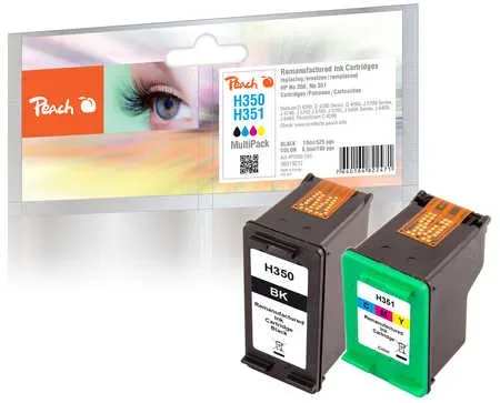 Peach HP 350 2 Druckköpfe (bk, col) ersetzt HP No. 350, No. 351, SD412EE, CB335EE, CB337EE für z.B. HP DeskJet D 4200, HP DeskJet D 4260