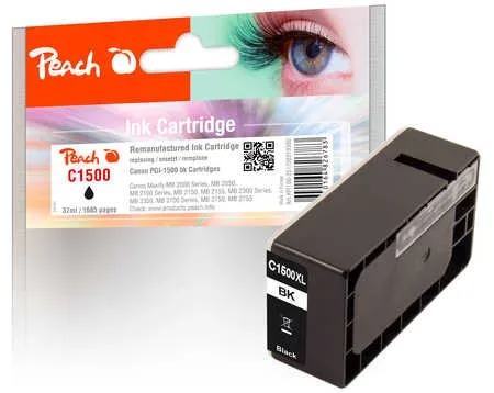 Peach C1500 XLBK Druckerpatrone XL bk ersetzt Canon PGI-1500XLBK, 9182B001 für z.B. Canon Maxify MB 2750, Canon Maxify MB 2050