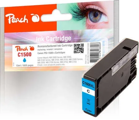 Peach C1500 XLC Druckerpatrone XL cy ersetzt Canon PGI-1500XLC, 9193B001 für z.B. Canon Maxify MB 2750, Canon Maxify MB 2050, Canon Maxify MB 2755