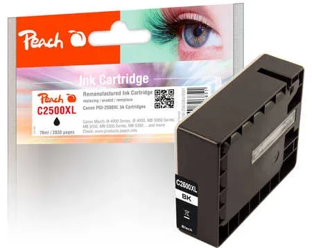 Peach C2500 XLBK Druckerpatrone XL bk ersetzt Canon PGI-2500XLBK, 9254B001 für z.B. Canon Maxify MB 5150, Canon Maxify MB 5450