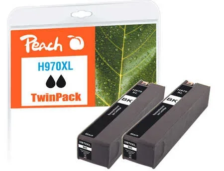 Peach HP 970 XLbk 2 Druckerpatrone XL 2*bk ersetzt HP No. 970XL bk*2, CN625A*2 für z.B. HP OfficeJet Pro X 450, HP OfficeJet Pro X 451 dn