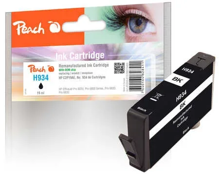 Peach HP 934 bk Druckerpatrone bk ersetzt HP No. 934 bk, C2P19A für z.B. HP OfficeJet Pro 6230, HP OfficeJet Pro 6830, HP OfficeJet 6815