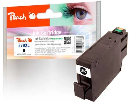 Peach E79 XLbk Druckerpatrone XL bk ersetzt Epson No. 79XL bk, C13T79014010 für z.B. Epson WorkForce Pro WF -4600, Epson WorkForce Pro WF -4630 DWF