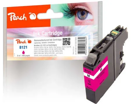 Peach B121 M Druckerpatrone ma ersetzt Brother LC-121M für z.B. Brother DCPJ 552 DW, Brother DCPJ 132 W, Brother DCPJ 150, Brother DCPJ 152 W