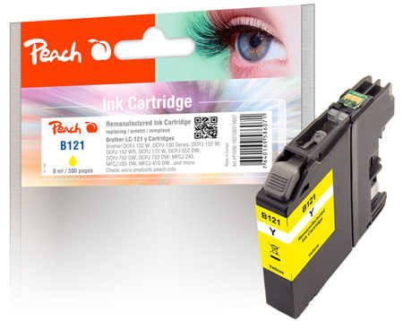 Peach B121 Y Druckerpatrone ye ersetzt Brother LC-121Y für z.B. Brother DCPJ 552 DW, Brother DCPJ 132 W, Brother DCPJ 150, Brother DCPJ 152 W