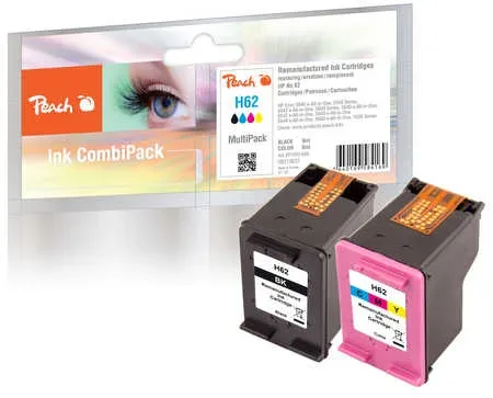 Peach HP 62 2 Druckköpfe (bk, col) ersetzt HP No. 62, N9J71AE für z.B. HP Envy 5644 e-All-in-One, HP Envy 5640 e-All-in-One, HP OfficeJet 5740