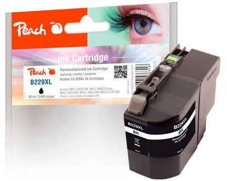 Peach B229 XLBK Druckerpatrone XL bk ersetzt Brother LC-229XLBK für z.B. Brother MFCJ 5320 DW, Brother MFCJ 5620 DW, Brother MFCJ 5600