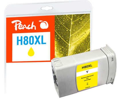 Peach HP 80 Druckerpatrone XL ye ersetzt HP 80XL Y, C4848A für z.B. HP DesignJet 1050 C, HP DesignJet 1050 C Plus, HP DesignJet 1055 CM