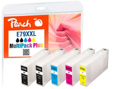 Peach E79 XXL 5 Druckerpatronen XXL (2*bk, c/m/y) ersetzt Epson No. 79XXL, C13T78954010 für z.B. Epson WorkForce Pro WF -5100
