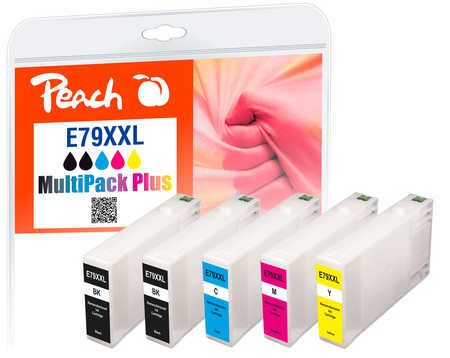 Peach E79 XXL 5 Druckerpatronen XXL (2*bk, c/m/y) ersetzt Epson No. 79XXL, C13T78954010 für z.B. Epson WorkForce Pro WF -5100