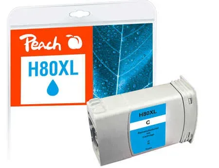 Peach HP 80 Druckerpatrone XL cy ersetzt HP 80XL C, C4846A für z.B. HP DesignJet 1050 C, HP DesignJet 1050 C Plus, HP DesignJet 1055 CM