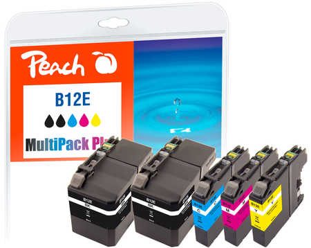 Peach Spar Pack Plus Tintenpatronen, kompatibel zu Brother LC-12E