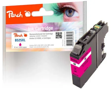Peach B525 XLM Druckerpatrone XL ma ersetzt Brother LC-525XL M für z.B. Brother DCPJ 100, Brother DCPJ 105, Brother MFCJ 200