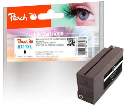 Peach HP 711 XLBK Druckerpatrone XL bk ersetzt HP No. 711XL BK, CZ133AE für z.B. HP DesignJet T 520 36 Inch, HP DesignJet T 120, HP DesignJet T 520