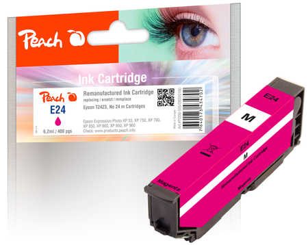 Peach E24 m Druckerpatrone ma ersetzt Epson No. 24 m, C13T24234010 für z.B. Epson Expression Photo XP -55, Epson Expression Photo XP -750