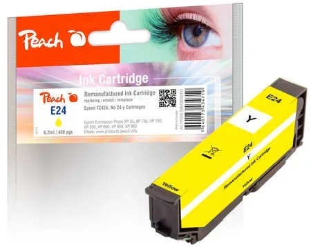Peach E24 y Druckerpatrone ye ersetzt Epson No. 24 y, C13T24244010 für z.B. Epson Expression Photo XP -55, Epson Expression Photo XP -750