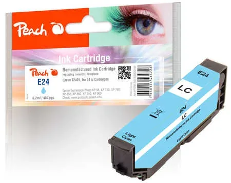Peach E24 lc Druckerpatrone cyli ersetzt Epson No. 24 lc, C13T24254010 für z.B. Epson Expression Photo XP -55, Epson Expression Photo XP -750