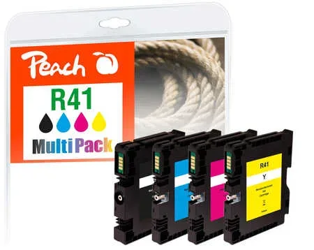 Peach R41 4 Druckerpatronen XL (bk, c/m/y) ersetzt Ricoh GC41, 405761, 405762, 405763, 405764 für z.B. Ricoh Aficio SG 3100, Ricoh Aficio SG 3100 snw