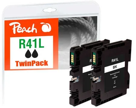 Peach R41 2 Druckerpatrone 2*bk ersetzt Ricoh GC41KL*2, 405765*2 für z.B. Ricoh Aficio SG 3100, Ricoh Aficio SG 3100 snw, Ricoh Aficio SG 3110 dn