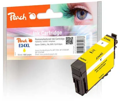 Peach E34 Druckerpatrone XL ye ersetzt Epson T3474, No. 34XL y, C13T34744010 für z.B. Epson WorkForce Pro WF -3700, Epson WorkForce Pro WF -3720