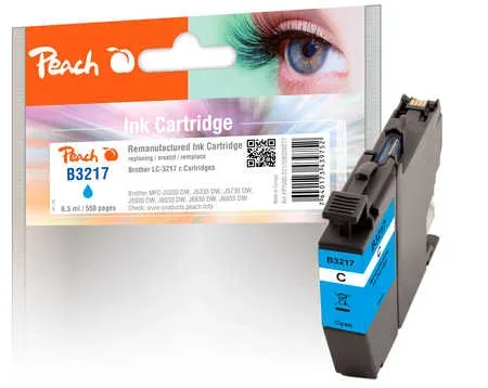 Peach B3217 C Druckerpatrone cy ersetzt Brother LC-3217C für z.B. Brother MFCJ 5330 DW, Brother MFCJ 5335 DW, Brother MFCJ 5730 DW