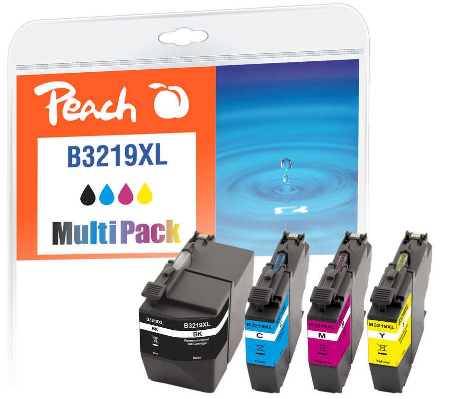 Peach B3219 XLVALDR 4 Druckerpatronen XL (bk, c/m/y) ersetzt Brother LC-3219XLVALDR für z.B. Brother MFCJ 5330 DW, Brother MFCJ 5335 DW