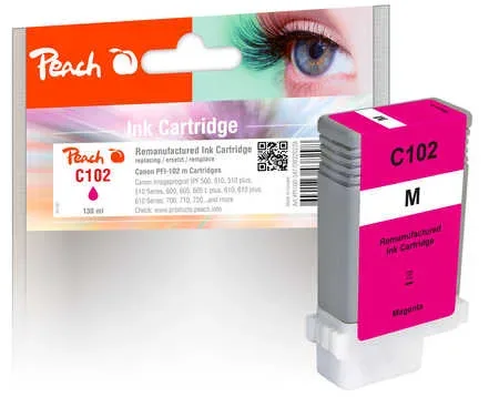 Peach C102 M XL-Druckerpatrone ma ersetzt Canon PFI-102M, 0897B001, 29952629 für z.B. Canon Imageprograf IPF 500, Canon Imageprograf IPF 510