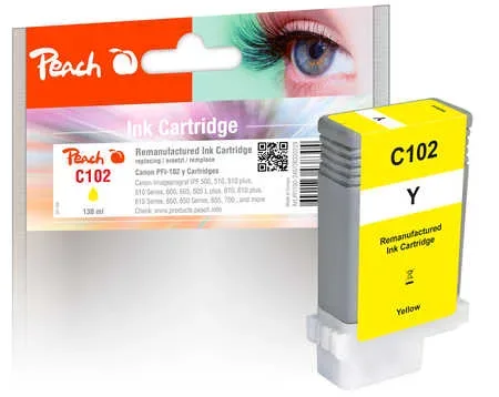 Peach C102 Y XL-Druckerpatrone ye ersetzt Canon PFI-102Y, 0898B001, 29952630 für z.B. Canon Imageprograf IPF 500, Canon Imageprograf IPF 510