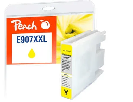 Peach E907/908 Druckerpatrone XXL ye ersetzt Epson T9074, No. 907XXLY, C13T90744010 für z.B. Epson Workforce Pro WF -6090 DW