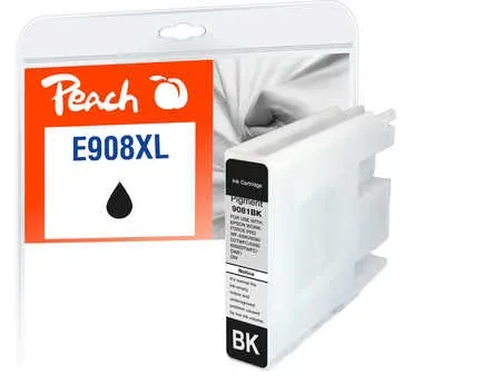 Peach E907/908 Druckerpatrone XL bk ersetzt Epson T9081, No. 908XLBK, C13T90814010 für z.B. Epson Workforce Pro WF -6090 DW