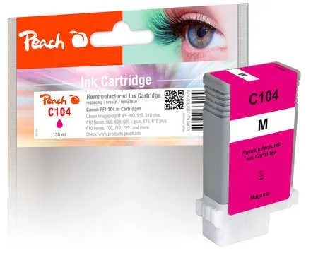 Peach C104 M XL-Druckerpatrone ma ersetzt Canon PFI-104M, 3631B001 für z.B. Canon Imageprograf IPF 650, Canon Imageprograf IPF 655