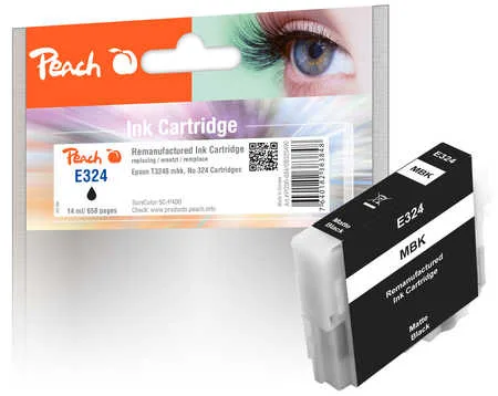 Peach E324 Druckerpatrone matt bkmt ersetzt Epson T3248MBK, C13T32484010 für z.B. Epson SureColor SCP 400