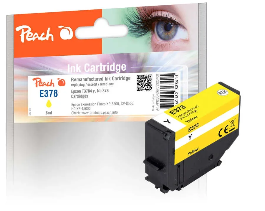 Peach E378/478 Druckerpatrone ye ersetzt Epson T3784, No. 378 y, C13T37844010 für z.B. Epson Expression Photo HD XP -15000