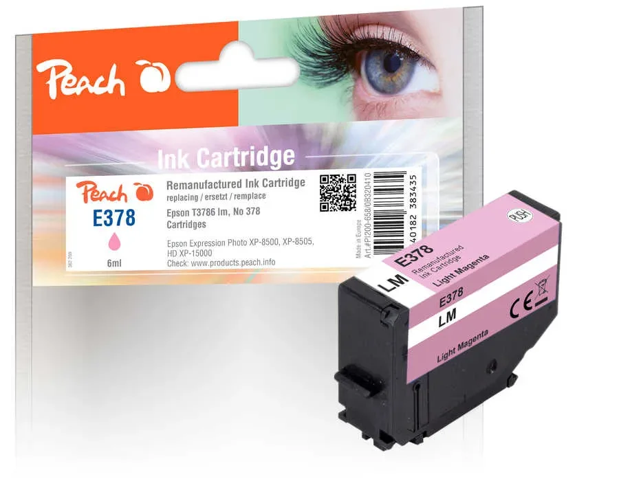 Peach E378/478 Druckerpatrone mali ersetzt Epson T3786, No. 378 lm, C13T37864010 für z.B. Epson Expression Photo XP -8000
