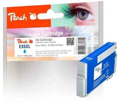 Peach E35 Druckerpatrone XL cy ersetzt Epson T3592, No. 35XL c, C13T35924010 für z.B. Epson WorkForce Pro WF -4720 DWF