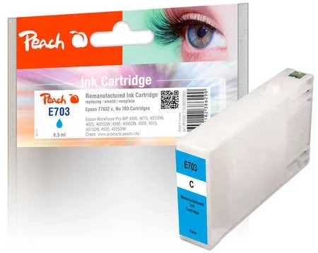 Peach E70 Druckerpatrone cy ersetzt Epson T7032 c, C13T70324010 für z.B. Epson WorkForce Pro WP -4015 DN, Epson WorkForce Pro WP -4025 DW