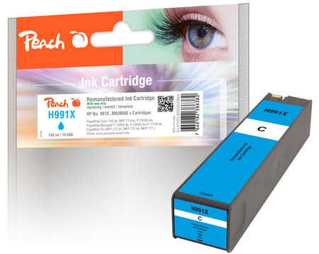 Peach HP 991 XC Druckerpatrone XL cy ersetzt HP No. 991X C, M0J90AE für z.B. HP PageWide Color 755 dn, HP PageWide Color MFP 774 dn