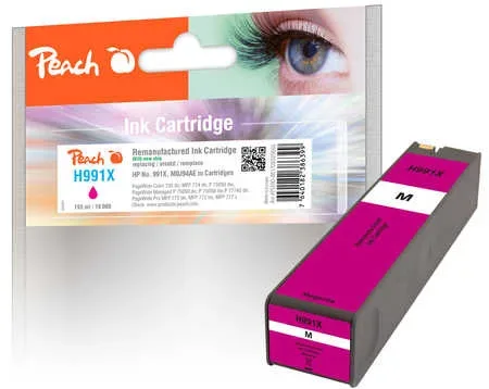 Peach HP 991 XM Druckerpatrone XL ma ersetzt HP No. 991X M, M0J94AE für z.B. HP PageWide Color 755 dn, HP PageWide Color MFP 774 dn