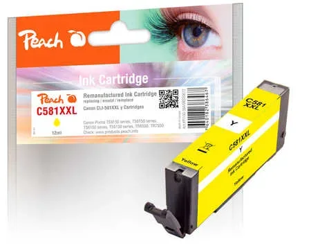 Peach C581 XXLY Druckerpatrone XXL ye ersetzt Canon CLI-581XXLY, 1997C001 für z.B. Canon Pixma TS 8350, Canon Pixma TS 6351 a, Canon Pixma TR 8550