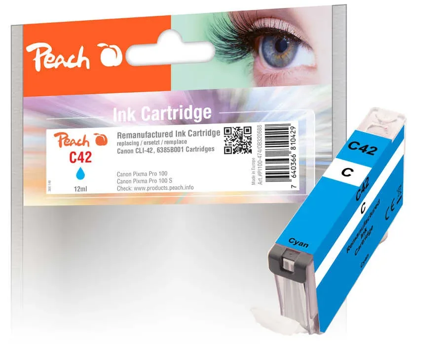 Peach C42 C Druckerpatrone cy ersetzt Canon CLI-42C, 6385B001 für z.B. Canon Pixma PRO -100, Canon Pixma PRO -100 S