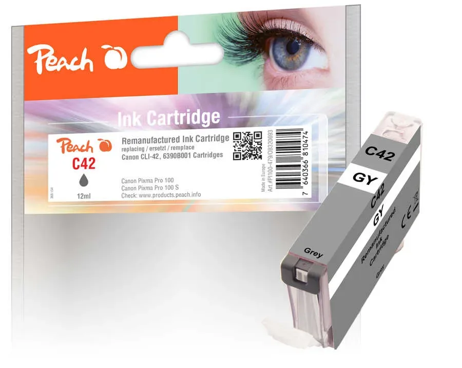 Peach C42 GY Druckerpatrone gy ersetzt Canon CLI-42GY, 6390B001 für z.B. Canon Pixma PRO -100, Canon Pixma PRO -100 S