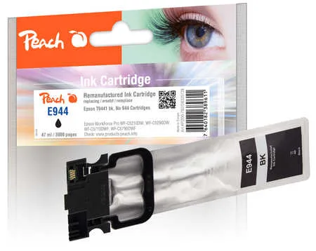 Peach E944/945/946 Druckerpatrone bk ersetzt Epson T9441, No. 944BK, C13T944140 für z.B. Epson WorkForce Pro WFC 5710 DWF, Epson WorkForce WFC 5200